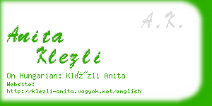 anita klezli business card